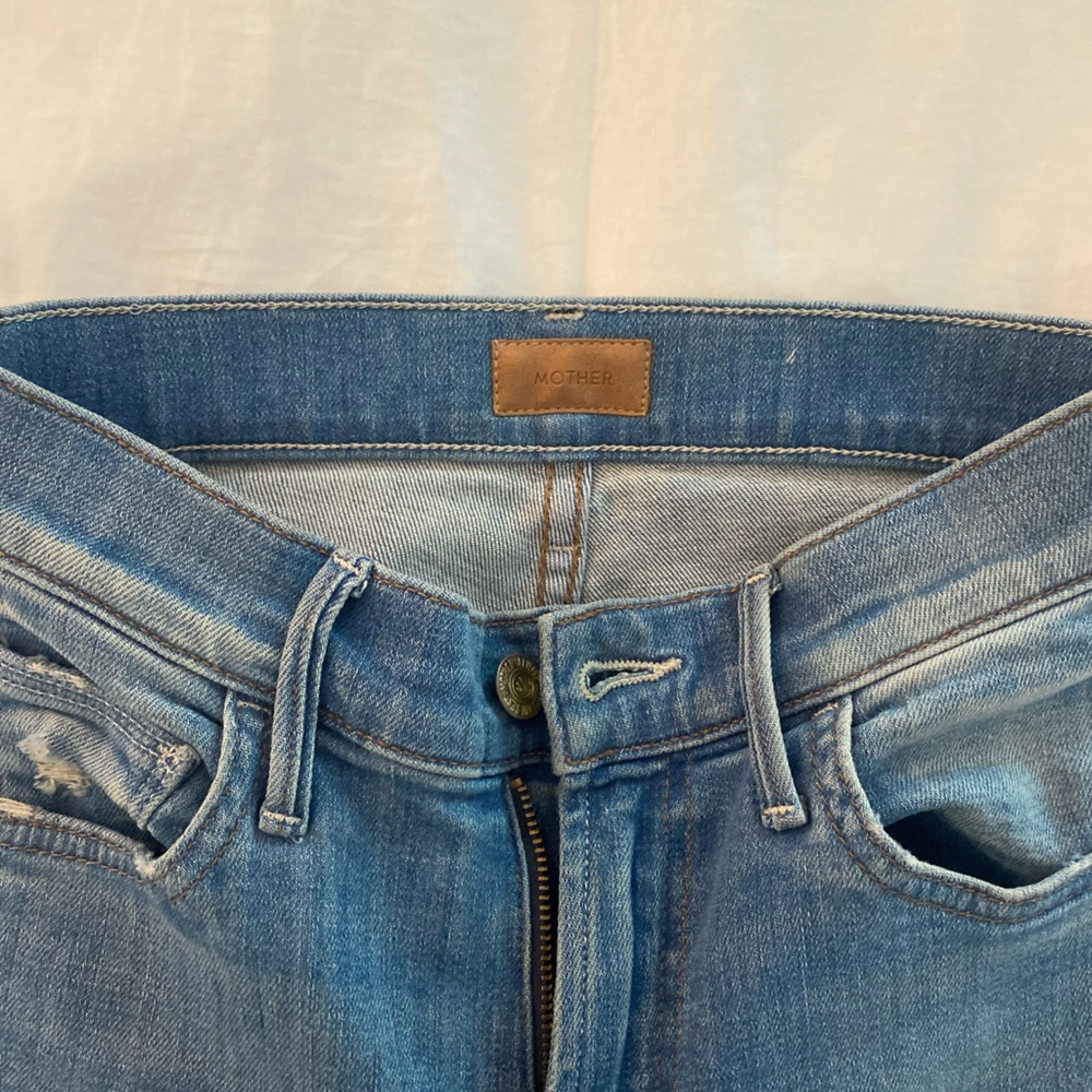 Mother jeans, insider crop step fray